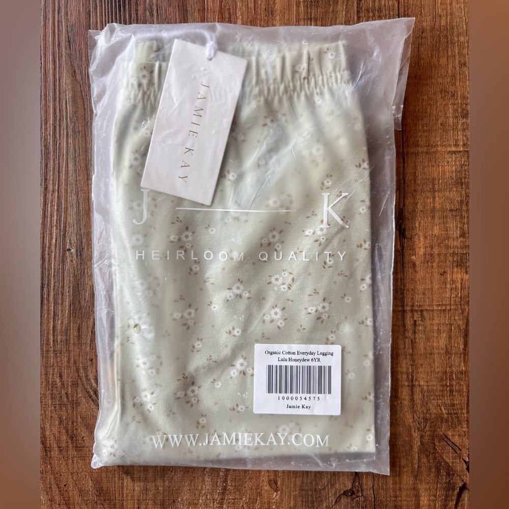 NWT Jamie Kay LuLu Honeydew Organic Cotton Leggings 6YR